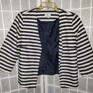 Navy Blue Stripped Spring Blazer